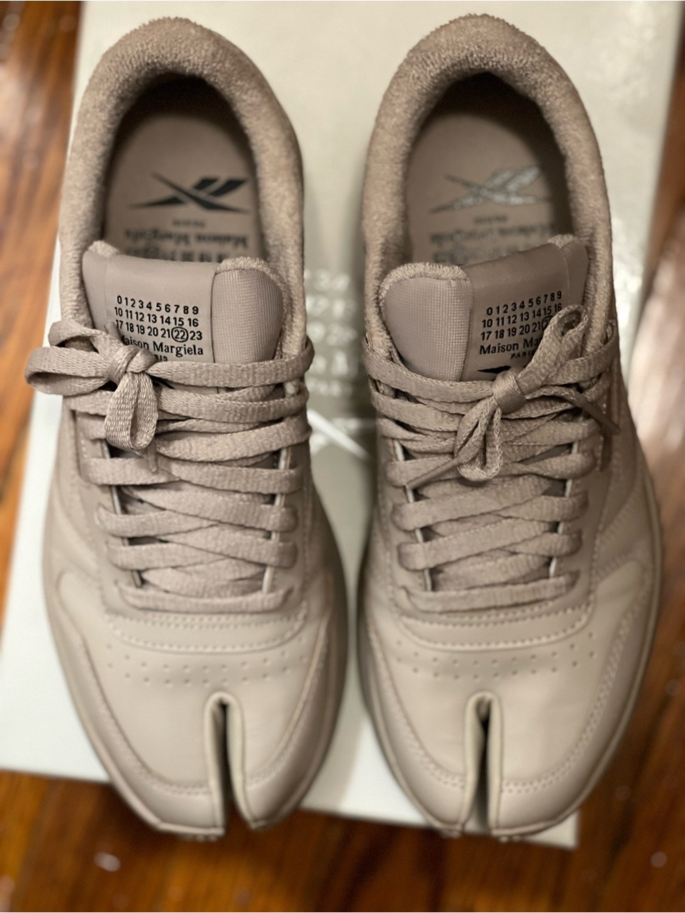 Reebok x Maison Margiela Taupe Split-Toe Tabi Sneaker